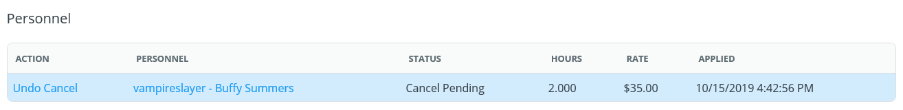 Cancel Pending Status