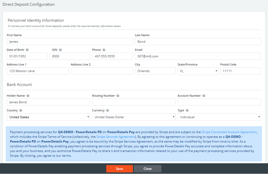 Account registration